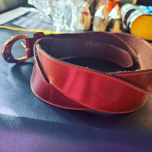 Leather Belt  3" W & 37" Long. By Dayton Hudson, made in Italy. Womens Classic - Picture 9 of 9
